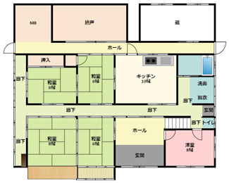 【間取り】 | 北野中古戸建 | 1F
