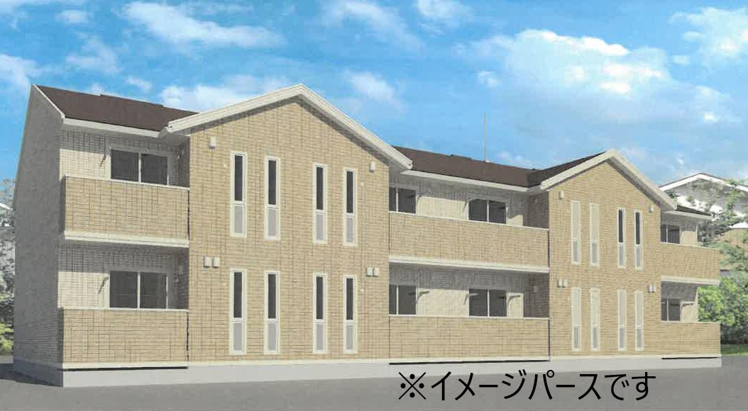 倉敷市中庄のアパートの外観|イメージパース