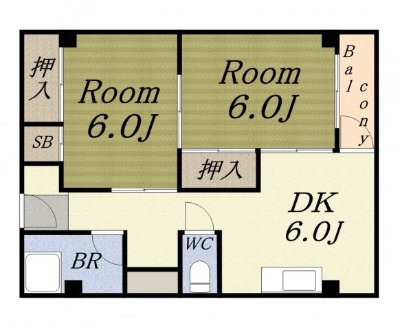 【間取り】 | 市岡グランドビル　新館