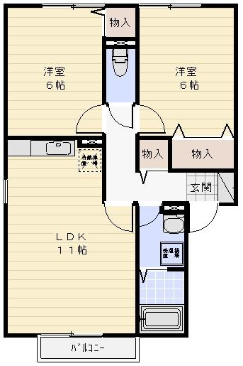 ヴェルドミール Bの間取り