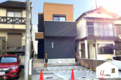 【外観】 | 城陽市寺田丁子口　新築戸建 | 今、注目のエリアに3ＬＤＫの新築戸建が間もなく完成します＼(^_^)／2024年春開業予定のアウトレットモールまで徒歩圏内です♪並列で駐車2台が停められます！！