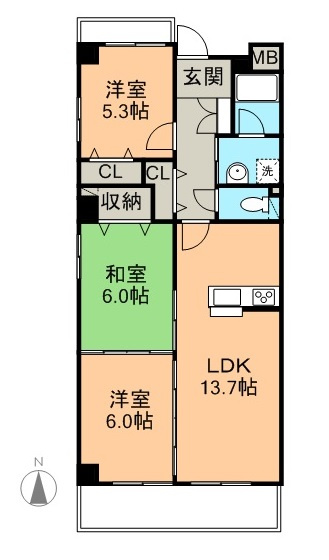 パル住吉の間取り