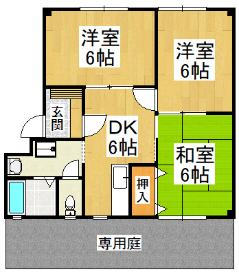 【間取り】 | リバーサイド小車5号棟