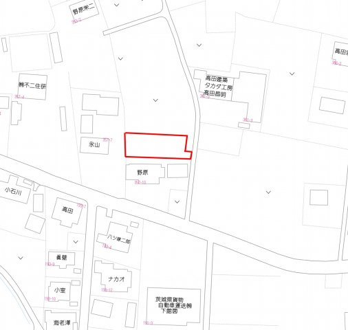 筑西市飯島土地　150坪の地図