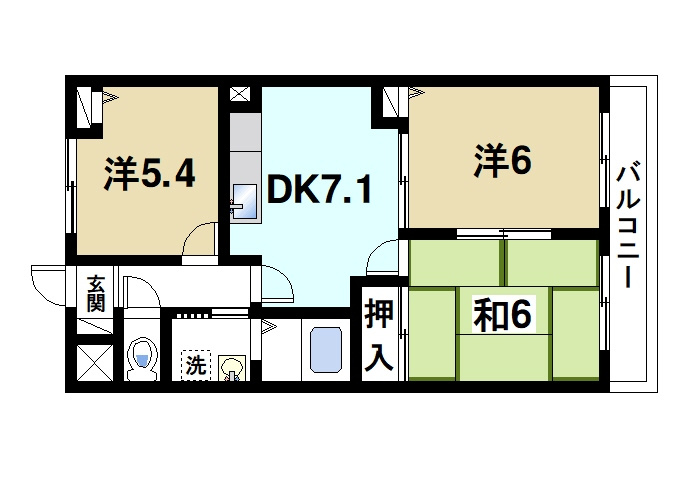 グランシャリオ桜井の間取り|3DKの間取りです
