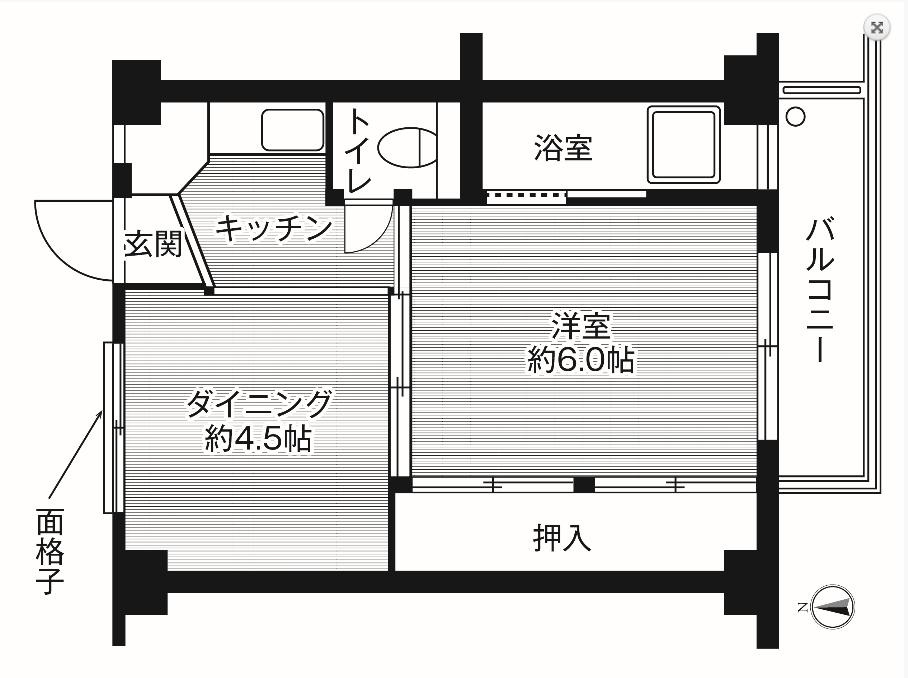 ビレッジハウス安倍2号棟の間取り