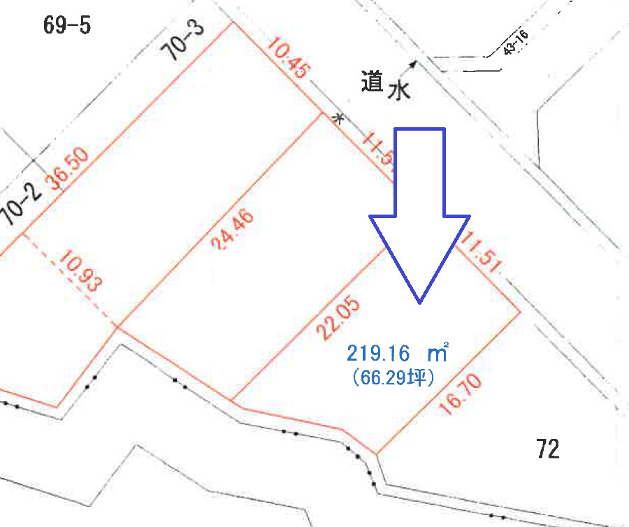 いわき市後田町柳町の土地図