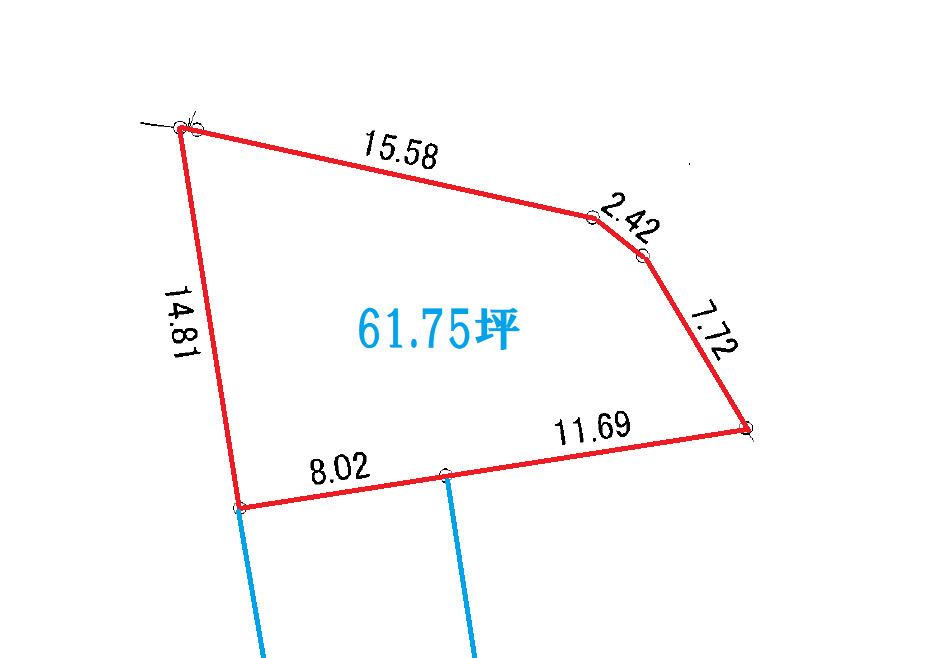 錦町鈴鹿 61坪の土地図
