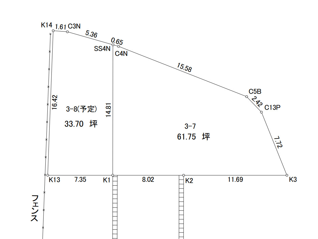 【95坪】錦町鈴鹿 宅地造成済の土地図