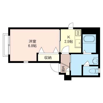 メゾン・サウスロックの間取り|2面採光♪南西向きの明るいお部屋です