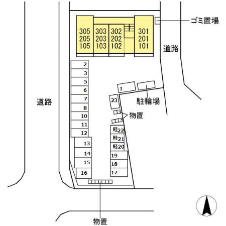 セジュールKAMI　Gの区画図