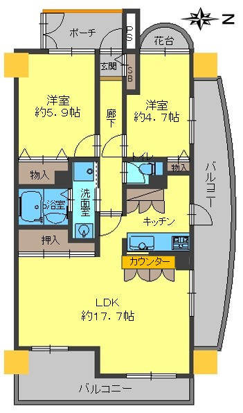 ユニハイム東灘の間取り