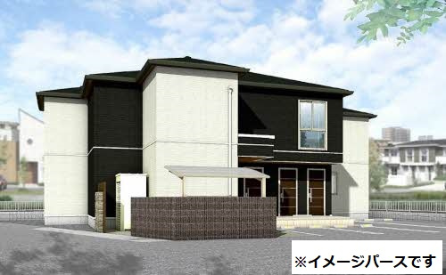 倉敷市三田のアパートの外観|イメージパース