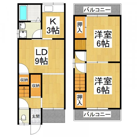 【間取り】 | 大阪狭山市茱萸木6丁目貸家