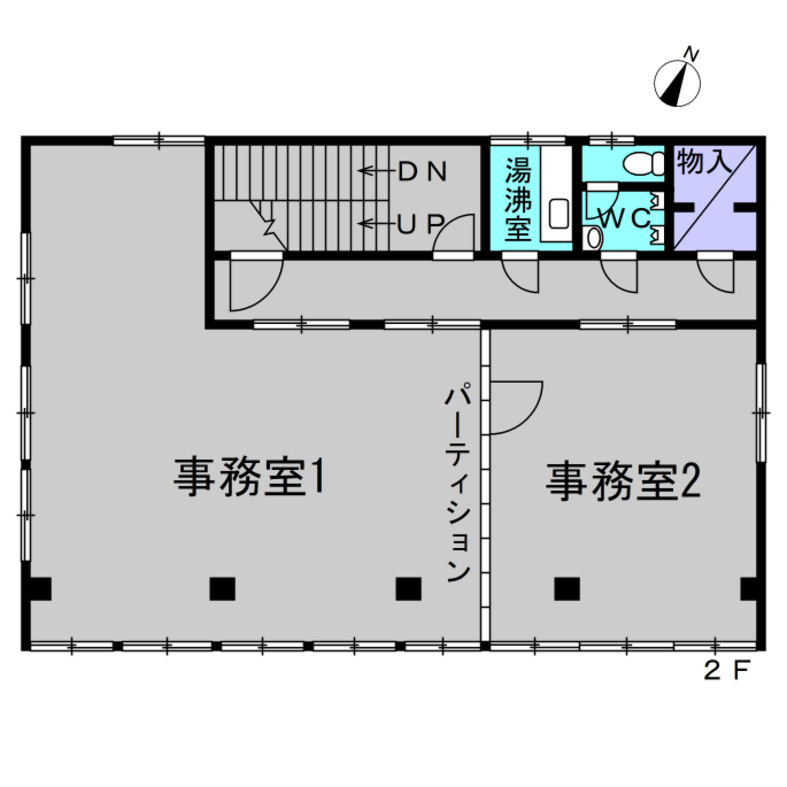 住吉ビル2階貸事務所の間取り