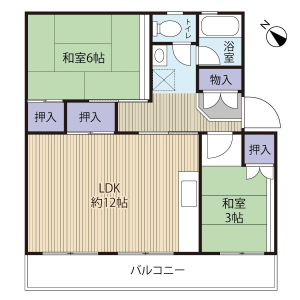使い勝手の良い2LDK