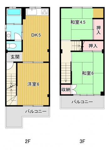 【間取り】 | 茶町貸家
