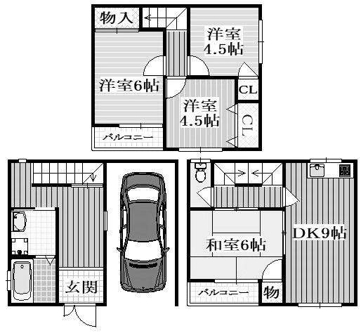 高柳5丁目　中古一戸建ての間取り
