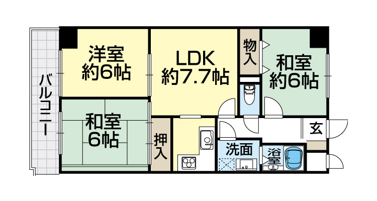 グランドハイツ野崎の間取り