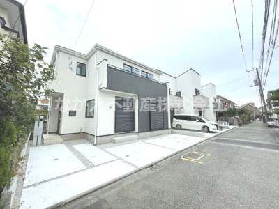 【前面道路含む現地写真】 | 仲介手数料無料　府中市是政６丁目新築戸建て　１号棟