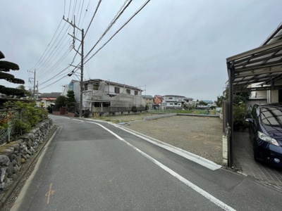 【前面道路含む現地写真】 | 仲介手数料無料　府中市押立町５丁目売土地（建築条件付）２区画　２号宅地