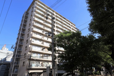 【外観】 | 天満橋スカイハイツ | 飲食店やスーパーも近く、生活至便な立地です。