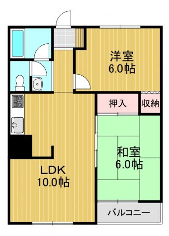 泉ヶ丘コーポラスA棟の間取り