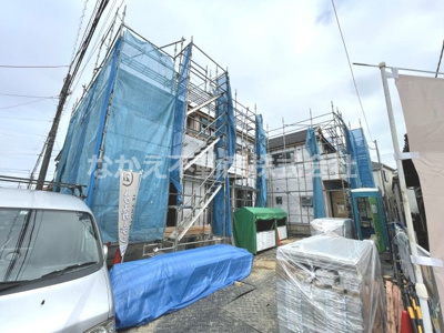 【前面道路含む現地写真】 | 仲介手数料無料　府中市四谷３丁目新築戸建て２棟（残り１棟）　２号棟