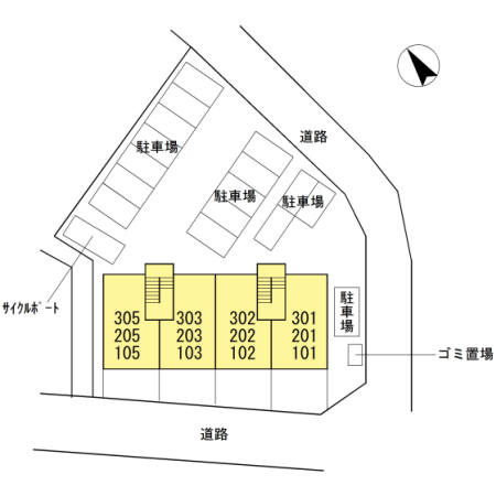 熊本市北区大窪１丁目のアパートの区画図