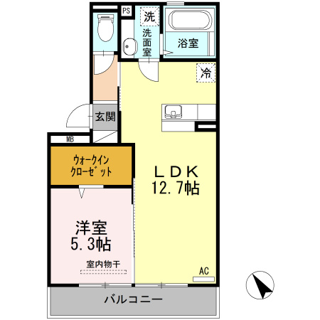 熊本市北区大窪１丁目のアパートの間取り
