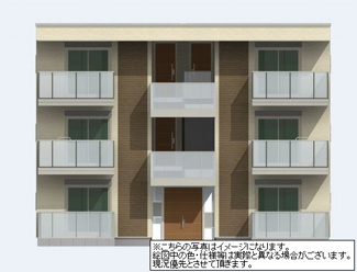 【外観】 | ※施工中※積水ハウス施工の賃貸住宅シャーメゾン♪2022年2月完成予定の新築3階建てマンション♪