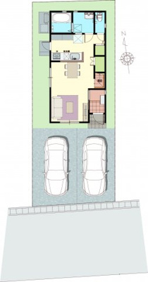 【外観パース】 | 羽ノ浦戸建て | ２台は十分駐車可能！！