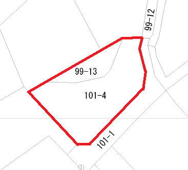 勿来町四沢天ヶ作101-4の区画図