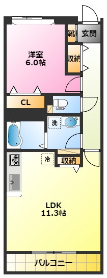 ジョウテンヒサリコの間取り|インターネット無料♪ブレーメン商店街側です♪