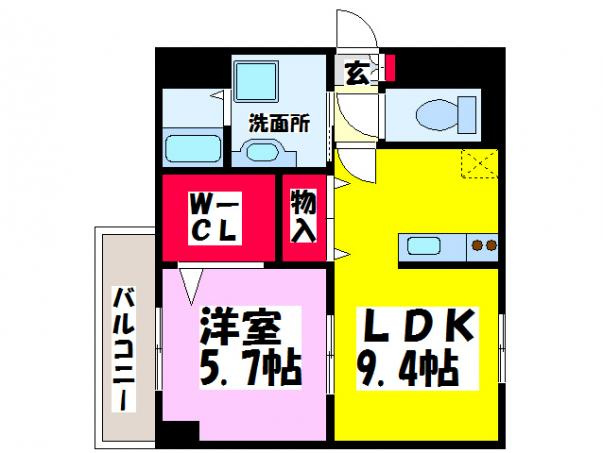 熊本市中央区水前寺公園の賃貸マンションの間取り