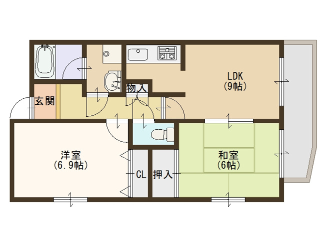 【間取り】 | ラフィーネ住之江