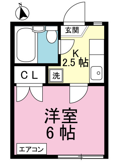 【間取り】 | ジュネスハイツA | はじめての一人暮らしの方や学生さんにオススメ！1Kタイプのお部屋です♪なんと言っても角部屋なのが嬉しい♪