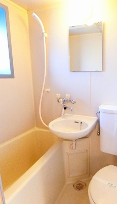 【洗面所】 | シャインヒルズ向ヶ丘 | バスルームにある洗面台です！鏡の前で身支度ばっちりできちゃいます◎