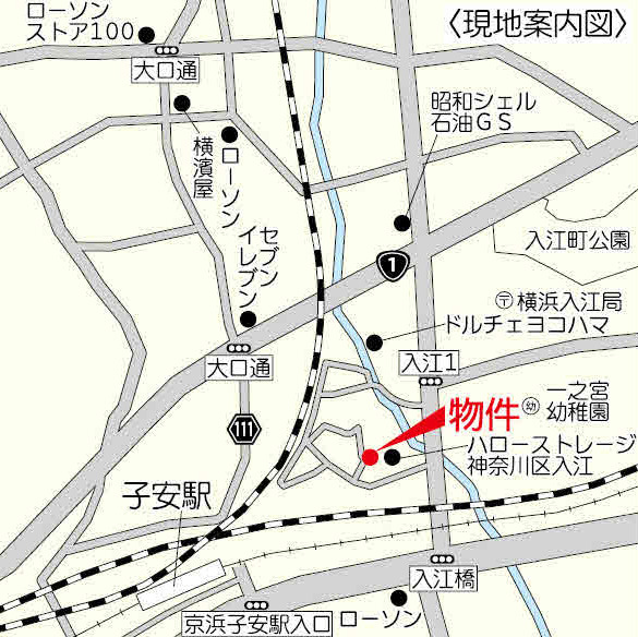 ユナイト子安ルイジアナの地図