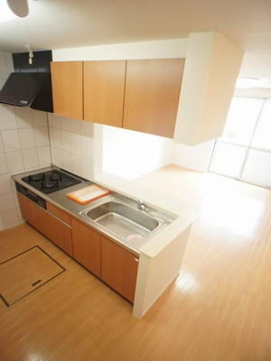 【キッチン】 | ポラリスＡ | お料理がスムーズにできるシステムキッチン3口ガスコンロ付き♪