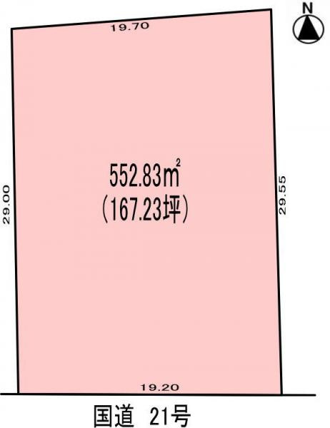 各務原市蘇原三柿野町二丁目　167.23坪の土地図