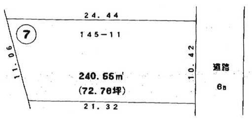 ≪売地≫　各務原市鵜沼丸子町2丁目(7区画）　72.76坪の土地図