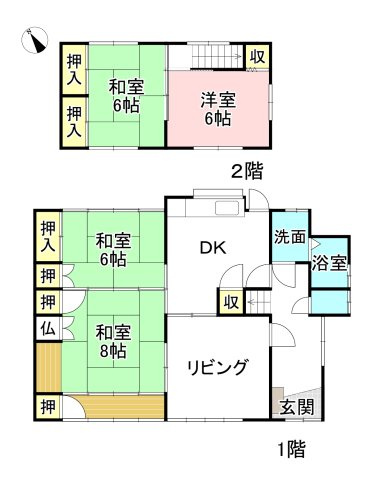 各務原市鵜沼羽場町6丁目の間取り