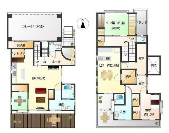 【間取り】 | 各務原市蘇原清住町2丁目　3SLLDDKK