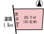 各務原市川島渡町　106.99坪の区画図