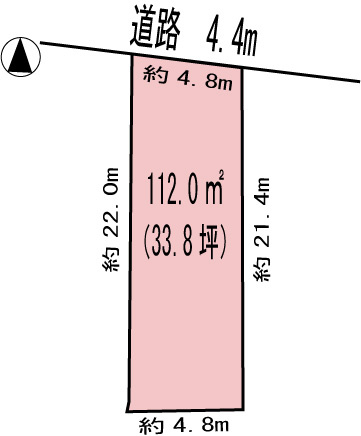 各務原市鵜沼南町４丁目　33.8坪の土地図
