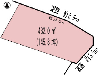 各務原市蘇原持田町5丁目　145.8坪の土地図