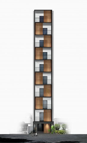 「防音マンション」日本橋ＧＲＩＴの外観パース|和モダンを基調とした美しい外観です