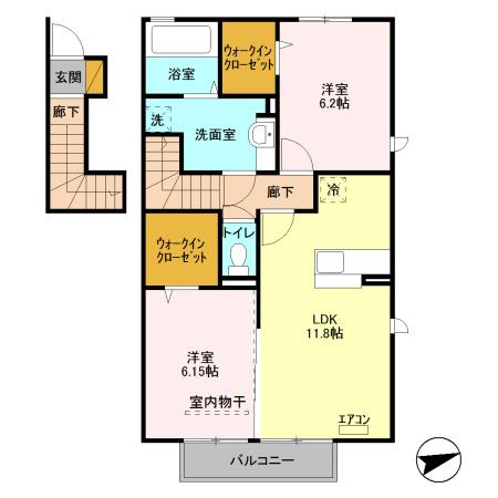 【間取り】 | サザンハート吉岡B棟