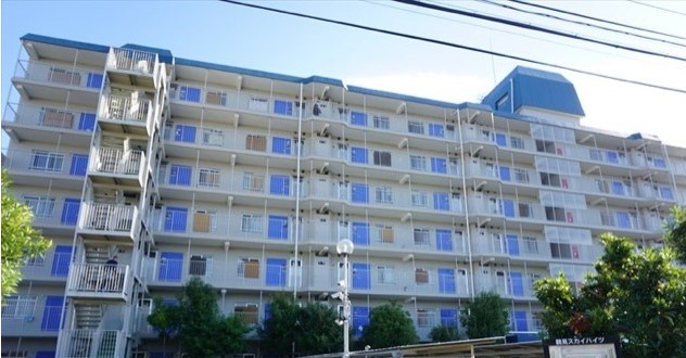 鶴見スカイハイツＢ棟（鶴見区元宮1丁目）の外観|外観です 鶴見スカイハイツB棟　3ＬＤＫ　京急本線「鶴見市場」駅徒歩6分　専用庭付き　新規内装リフォーム　ペット飼育可能　